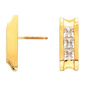 3 Stone Princess Earring Mounting