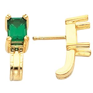 Earring Mounting for Emerald/Octagon Center