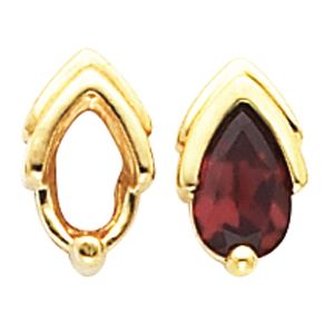 Earring Mounting for Pear Shape Center