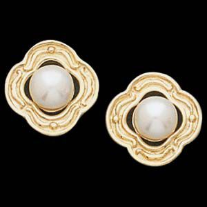  Button Earring Mounting for Pearl  Center