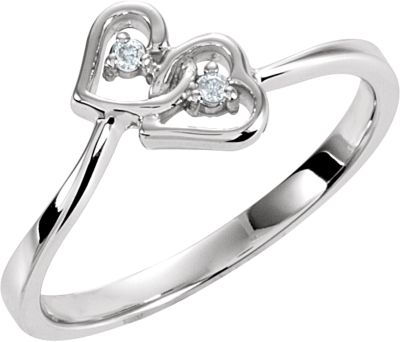 .02 ct tw Diamond Double Heart Ring