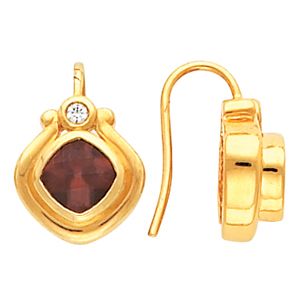 Bezel-style Earring Mounting for Antique Cushion Center