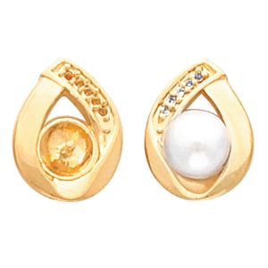 Drop Earring Mounting for Pearl  Center