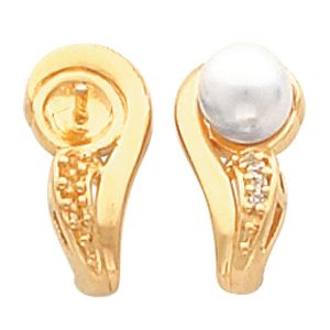Drop Earring Mounting for Pearl  Center