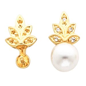 Drop Earring Mounting for Pearl  Center