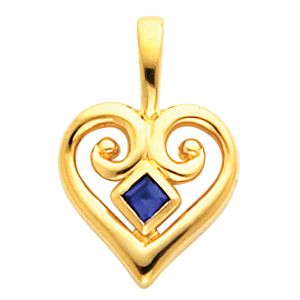 Heart Shape Pendant Mounting for Square/Princess Center