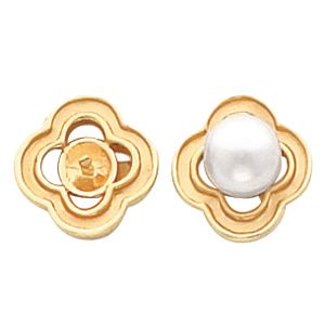  Button Earring Mounting for Pearl  Center