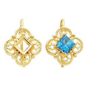 Earring Mounting for Square/Princess Center