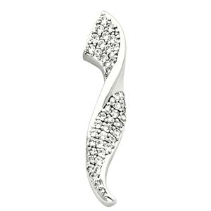 Pave Ribbon Design Vertical Pendant Mounting 