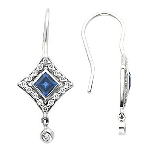 Earring Mounting for Square/Princess Center