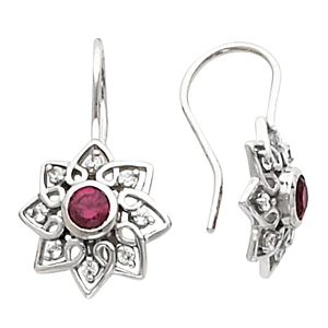 Bishop Hook Earring Mounting for  Round Center