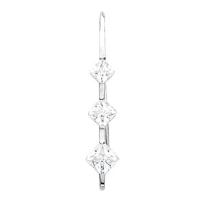 3 Stone Princess Earring Mounting
