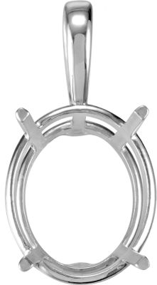 4-Prong Solitaire Pendant for Oval Stone