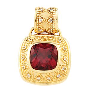Bezel Pendant Mounting for Antique Cushion Center