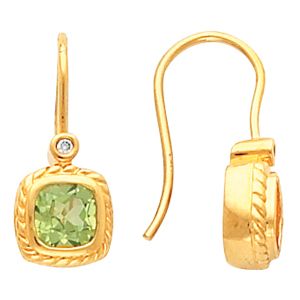 Bezel Earring Mounting for Antique Cushion Center