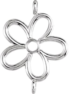 Floral Design Dangle Component with Jump Rings