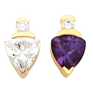 Earring Mounting for Trillion/Triangle Center