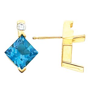 Earring Mounting for Square/Princess Center