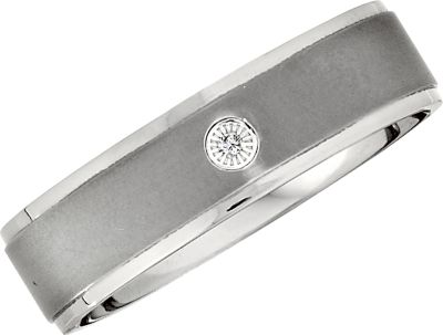 .05 ct Bezel Set Diamond Titanium Band