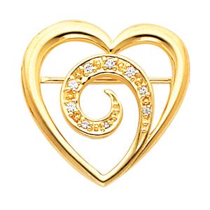 Heart Shape Brooch Mounting 