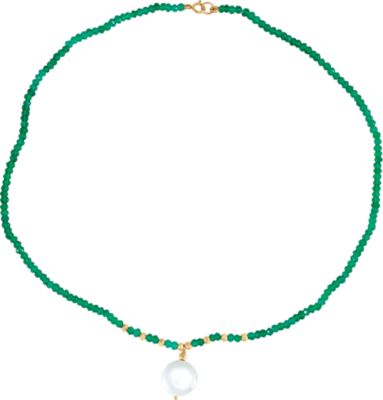 Freshwater Cultured Coin Pearl & Gemstone Necklace