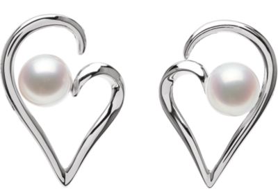 Freshwater Cultured Pearl Heart Earrings