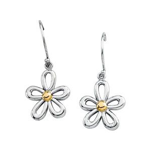 Gold Fashion Two Tone Flower Earrings
