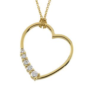 Journey Graduated 5-Stone Heart Shape Pendant Mounting
