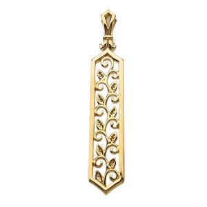 Scroll & Leaf Design Filigree Vertical Pendant