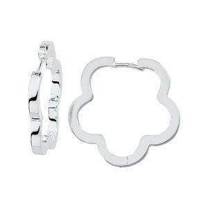 Flower Hinged Hoop Earrings
