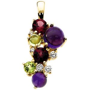 Multiple Stone Color Fashion Pendant Mounting