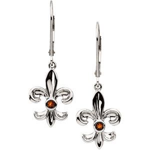 Fleur-de-lis Earring Dangle Mounting for Round Center