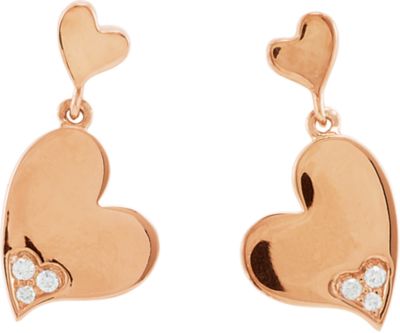 .04 ct tw Diamond Heart Earrings 