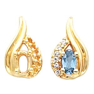 Earring Mounting for Oval Center