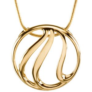 Gold Fashion Pendant on an 18