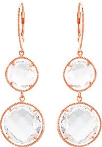Clear Quartz Lever Back Earrings