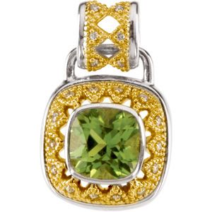 Bezel Pendant Mounting for Antique Cushion Center