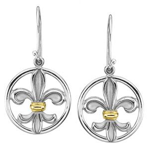 Two Tone Fleur-de-lis Earring