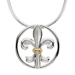 Two Tone Fleur-de-lis Pendant