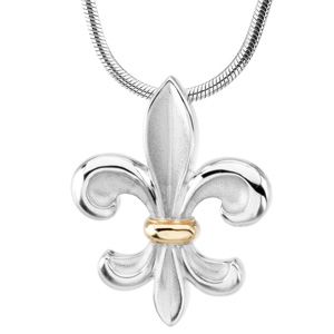 Two Tone Fleur-de-lis Pendant on an 18