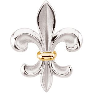 Two Tone Fleur-de-lis Brooch