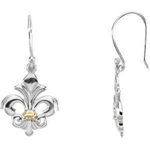 Two Tone Fleur-de-lis Earrings