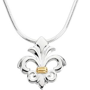 Two Tone Fleur-de-lis Pendant