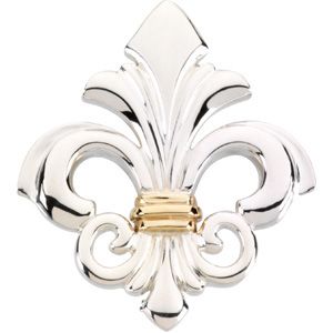 Two Tone Fleur-de-Lis Brooch
