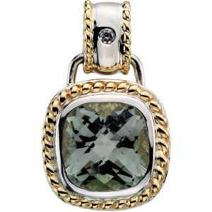 Bezel Pendant Mounting for Antique Cushion Center