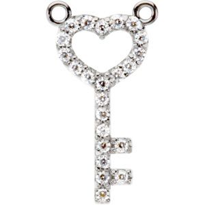 Petite Skeleton Key Pendant Trim for Diamonds
