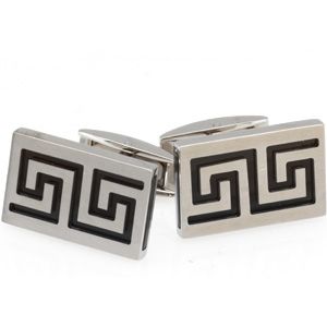 Stainless Steel Cufflinks with Black Ion Plate inserts