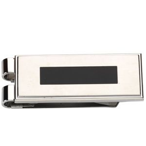 Stainless Steel Money Clip with Black Enamel