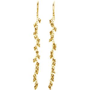 Gold Fashion Cascading Diamond Cut Bead Earrings