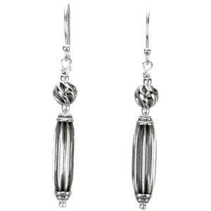 Sterling Silver Dangle Earrings with oxidized beads